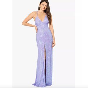 NWT! Blondie Nites Juniors' Long Sequin Strappy Gown
